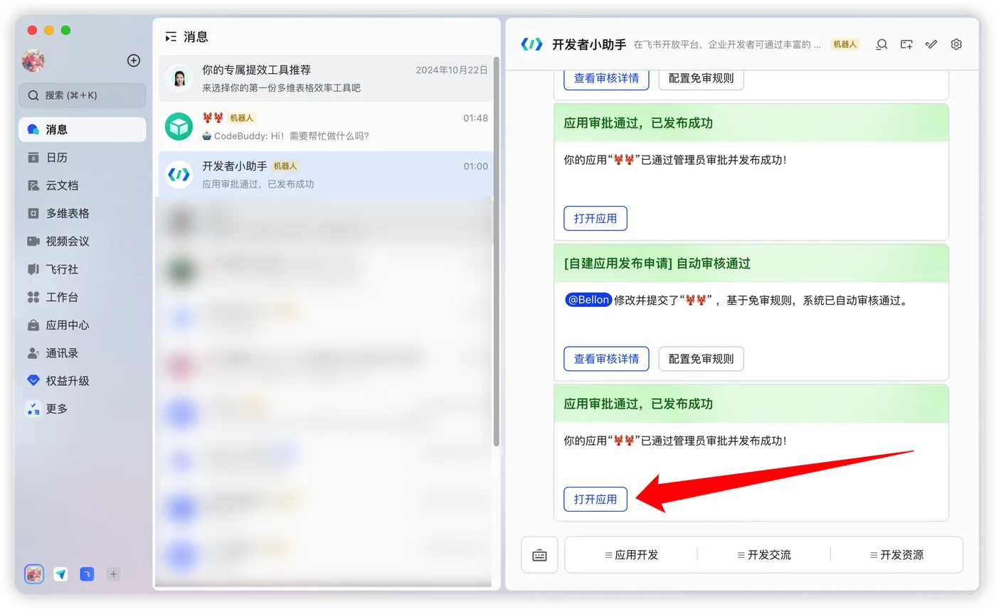 打开应用